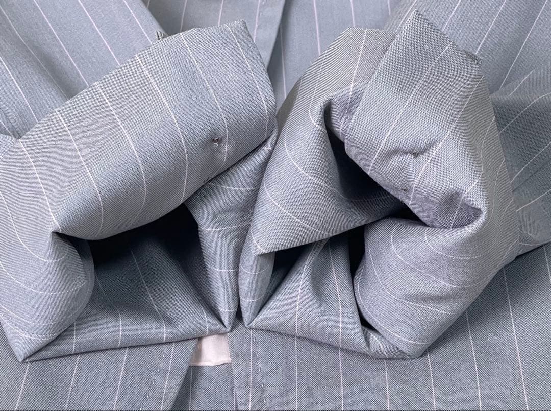 INED レディース　セットアップ パンツ　グレー　ストライプ　11号　日本製