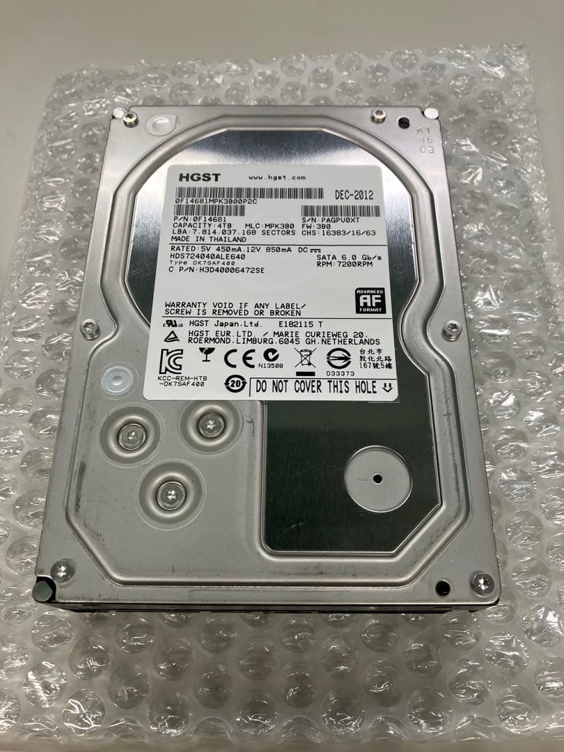 3.5 HDD 4TB 2本セット※管理番号100•101
