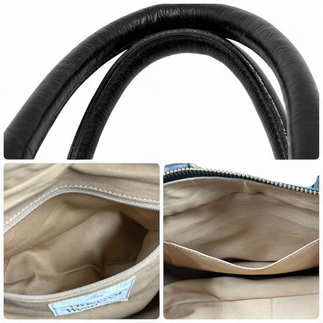 ヴィヴィアンウエストウッド ミニボストンバッグ オーブ ブラック レザー y2k