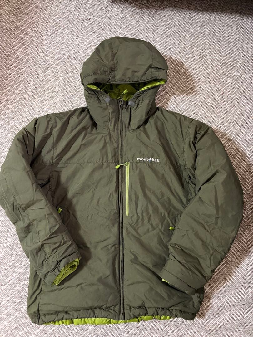 mont-bell モンベルコロラドパーカー ダウンリバーシブル黄緑 M