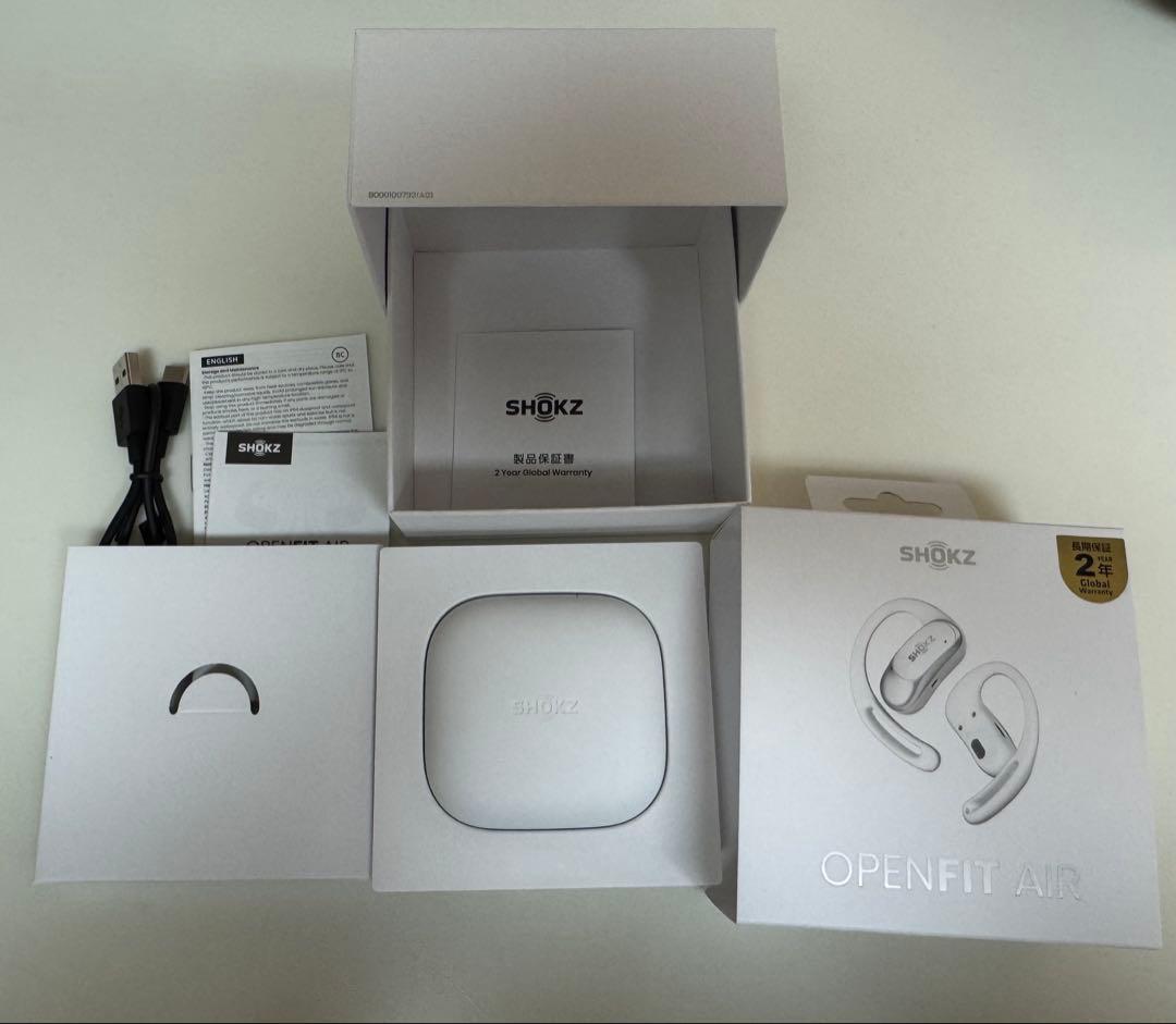 SHOKZ OPENFIT AIR 骨伝導イヤホン ホワイト