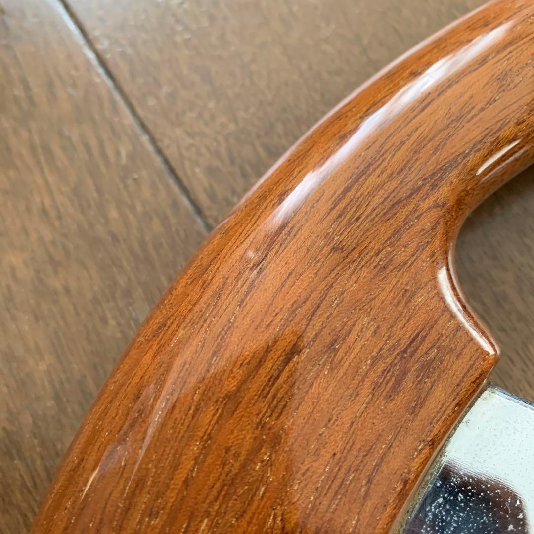 当時物　ウッド製　32Φ 3スポークステアリングホイール