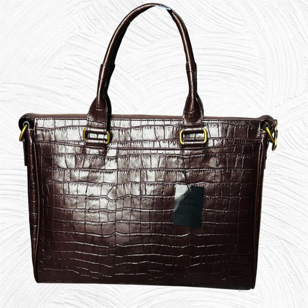 未使用品 SAMANTHA KINGZ クロコ型押し ブラウン バッグ