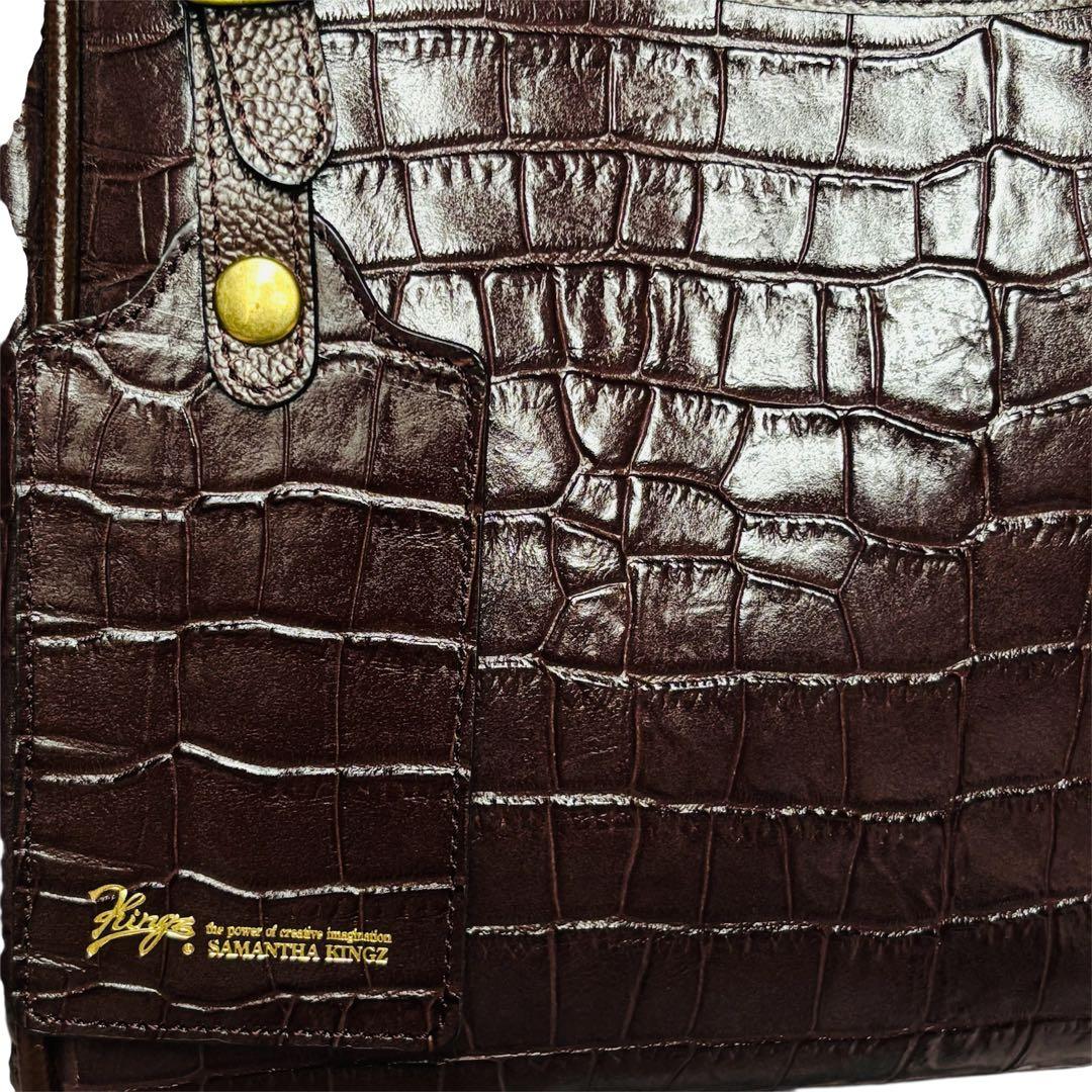未使用品 SAMANTHA KINGZ クロコ型押し ブラウン バッグ