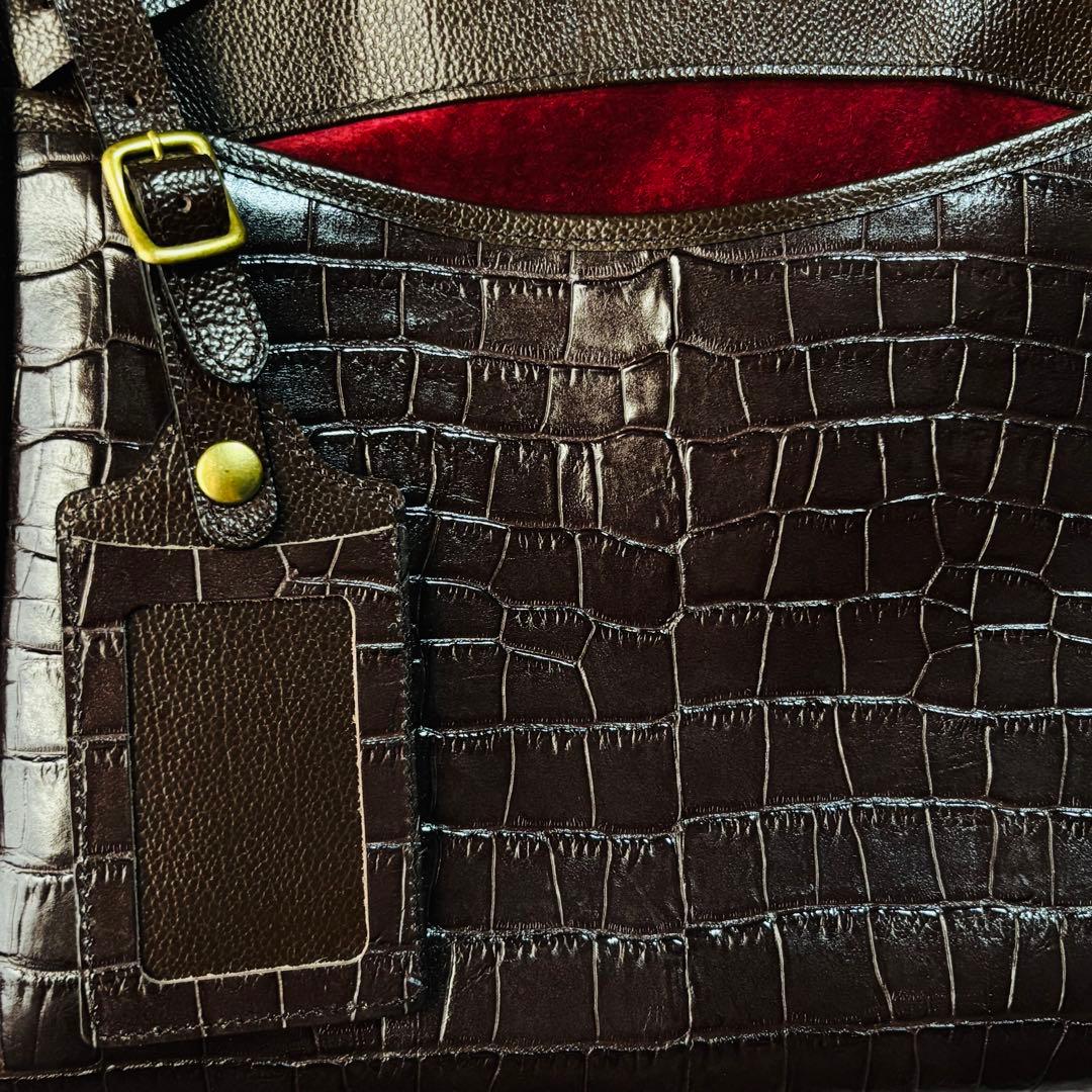 未使用品 SAMANTHA KINGZ クロコ型押し ブラウン バッグ