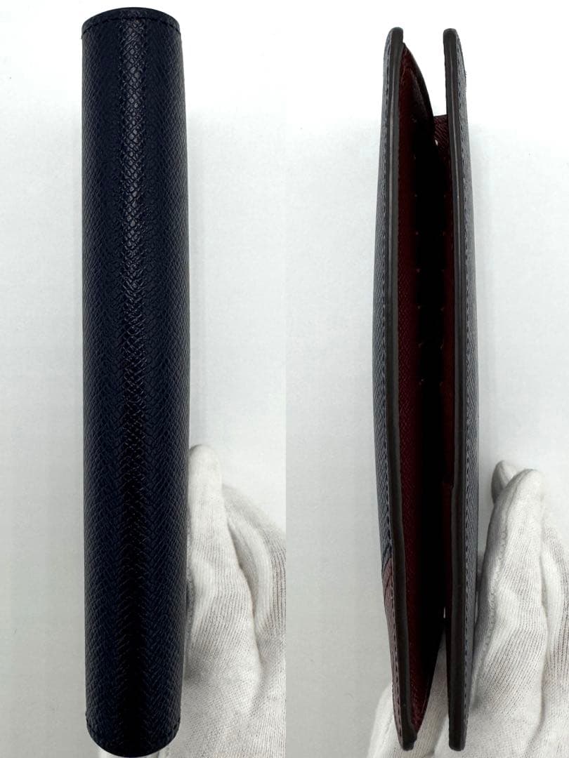 ヴィトン 長財布 タイガ ポルトフォイユブラザ M30980 ネイビー×ボルドー