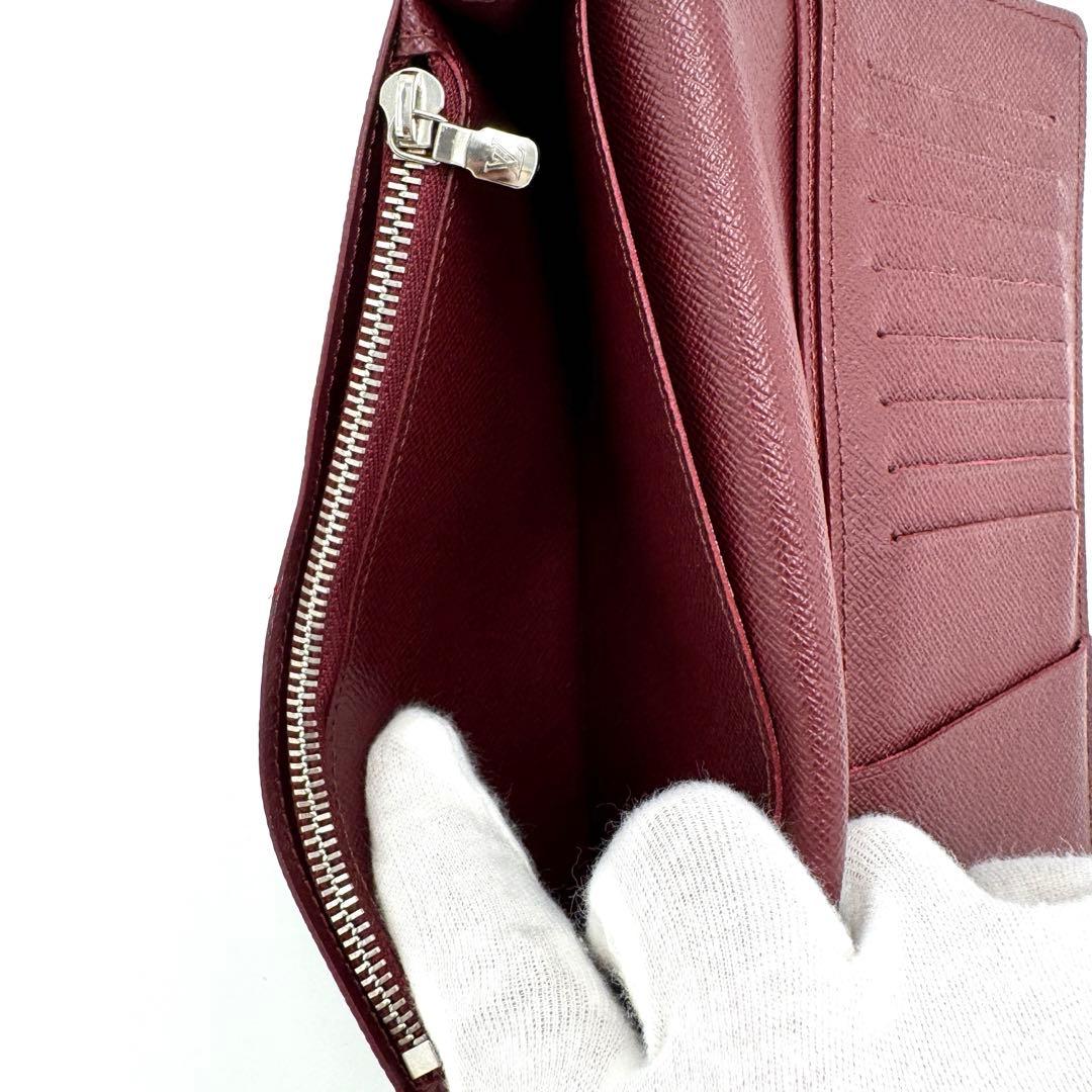 ヴィトン 長財布 タイガ ポルトフォイユブラザ M30980 ネイビー×ボルドー