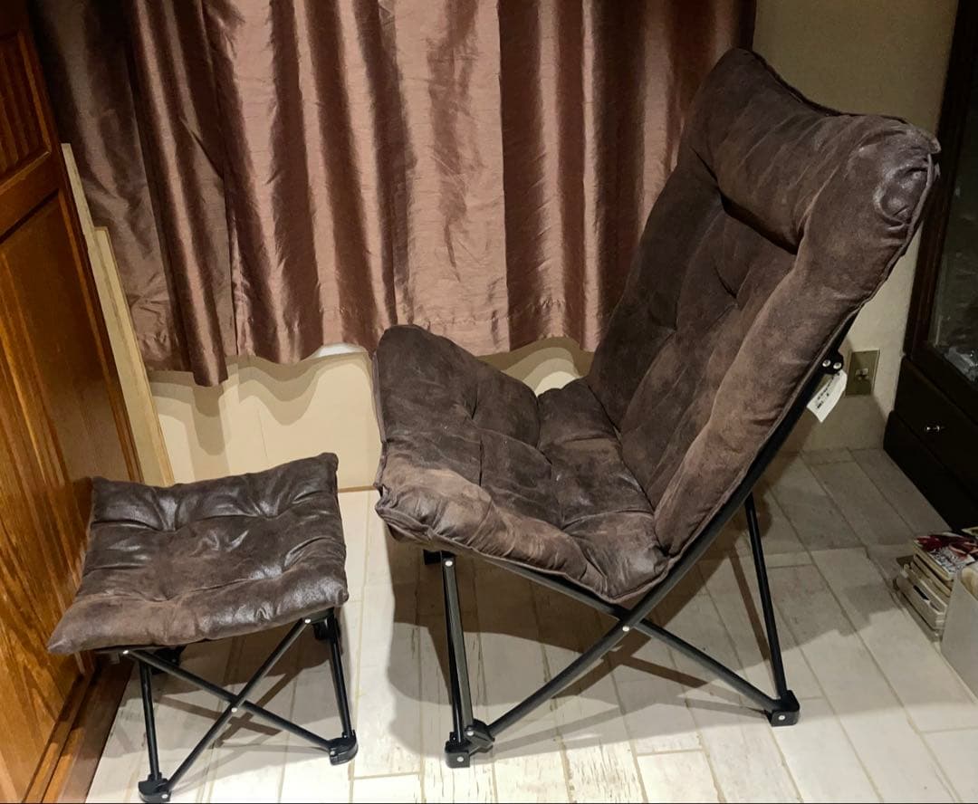 ニトリ 洗える＆はっ水 バタフライチェア 折りたたみスツール 2点セット