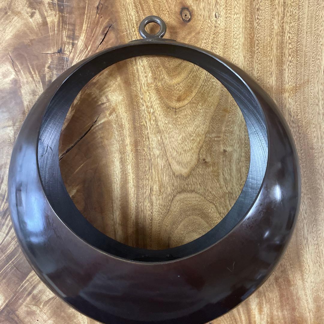 池坊　吊型銅製花器　満月