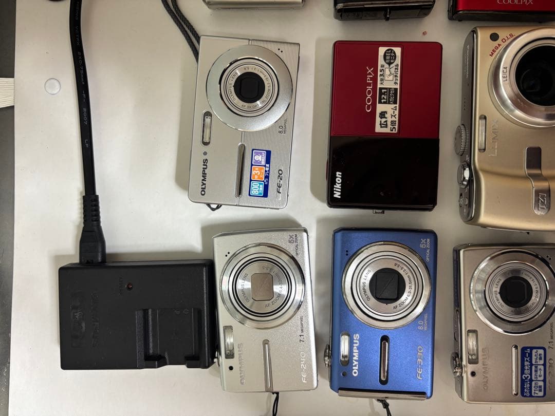 オリンパス、NIKONなど、コンパクトデジタルカメラ 15台セット、ジャンク品