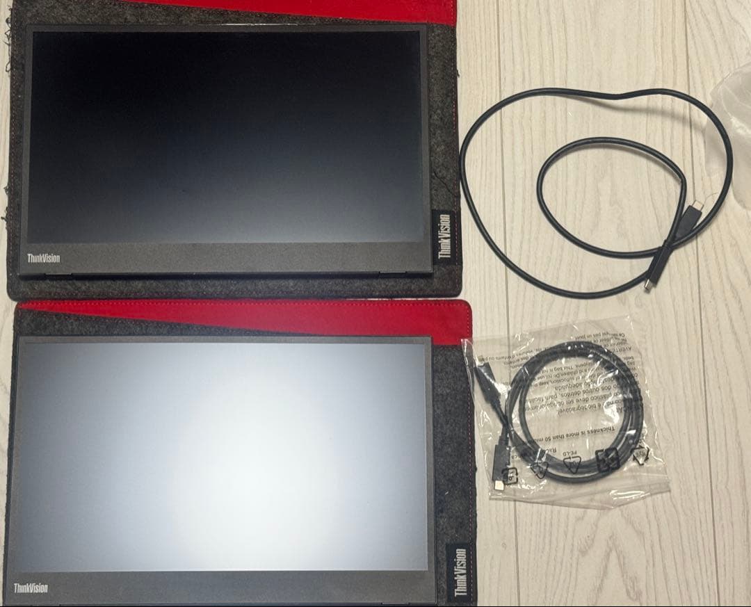 中古　Lenovo Thinkvision M14 2台セット　保証あり