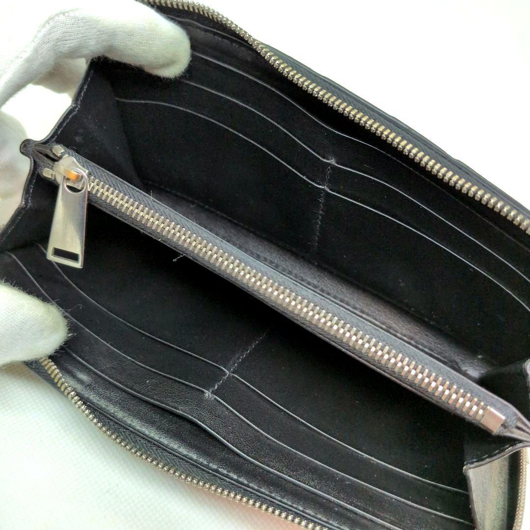 【RFID搭載 近年モデル 美品】ボッテガヴェネタ　イントレチャート　長財布　黒