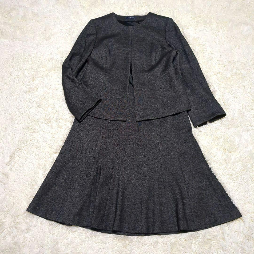 専用【美品 大きいサイズ】ニューヨーカー スーツ ノーカラージャケット ウール