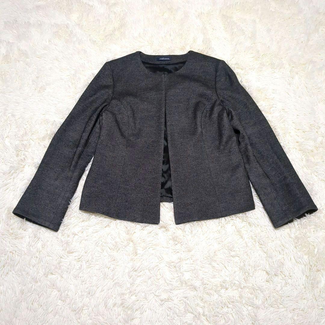 専用【美品 大きいサイズ】ニューヨーカー スーツ ノーカラージャケット ウール