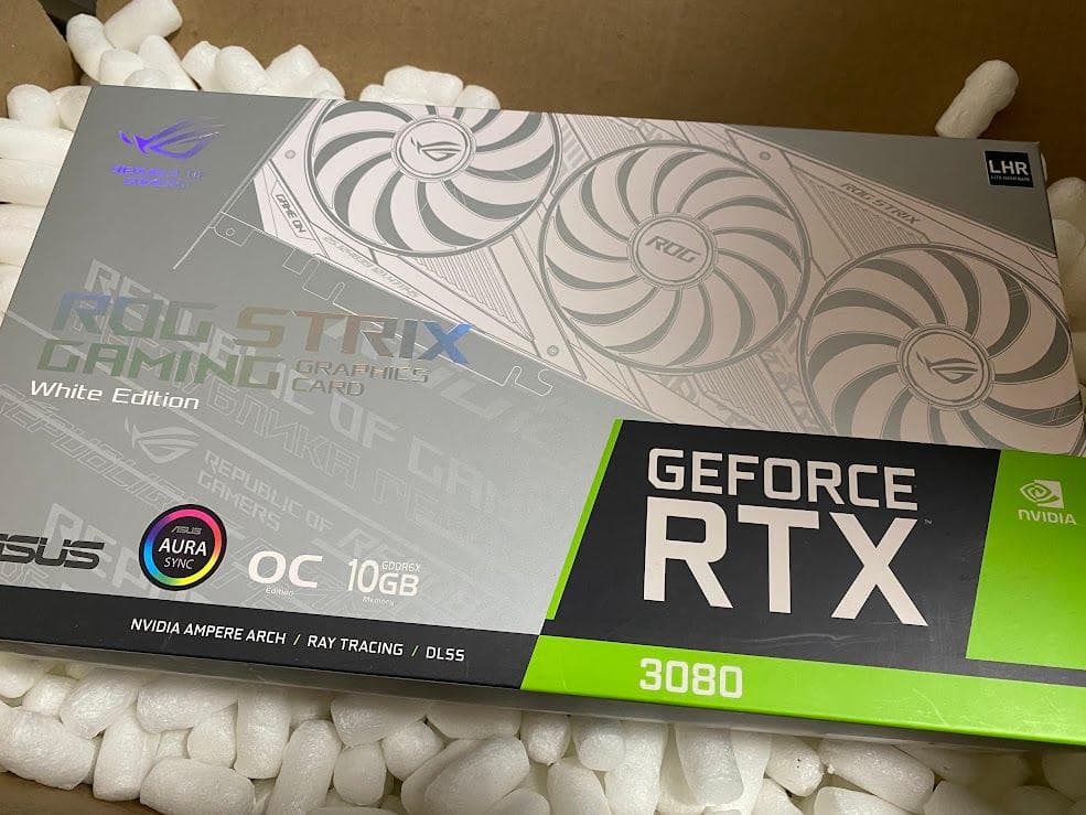 動作確認済 ASUS ROG STRIX RTX3080 O10G WHITE