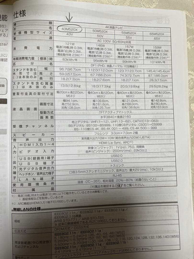 注意　barhar store 　REGZA 43 モニター画像が白っぽい