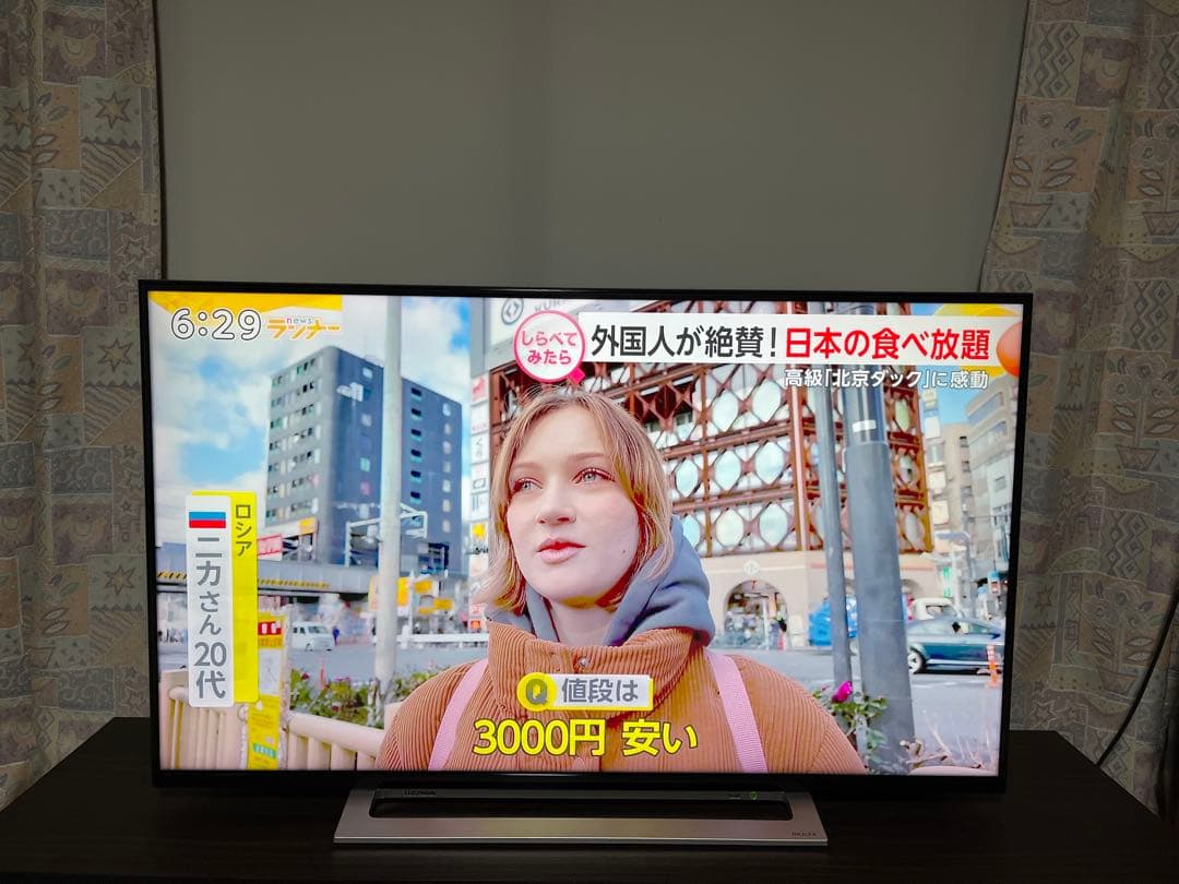 注意　barhar store 　REGZA 43 モニター画像が白っぽい