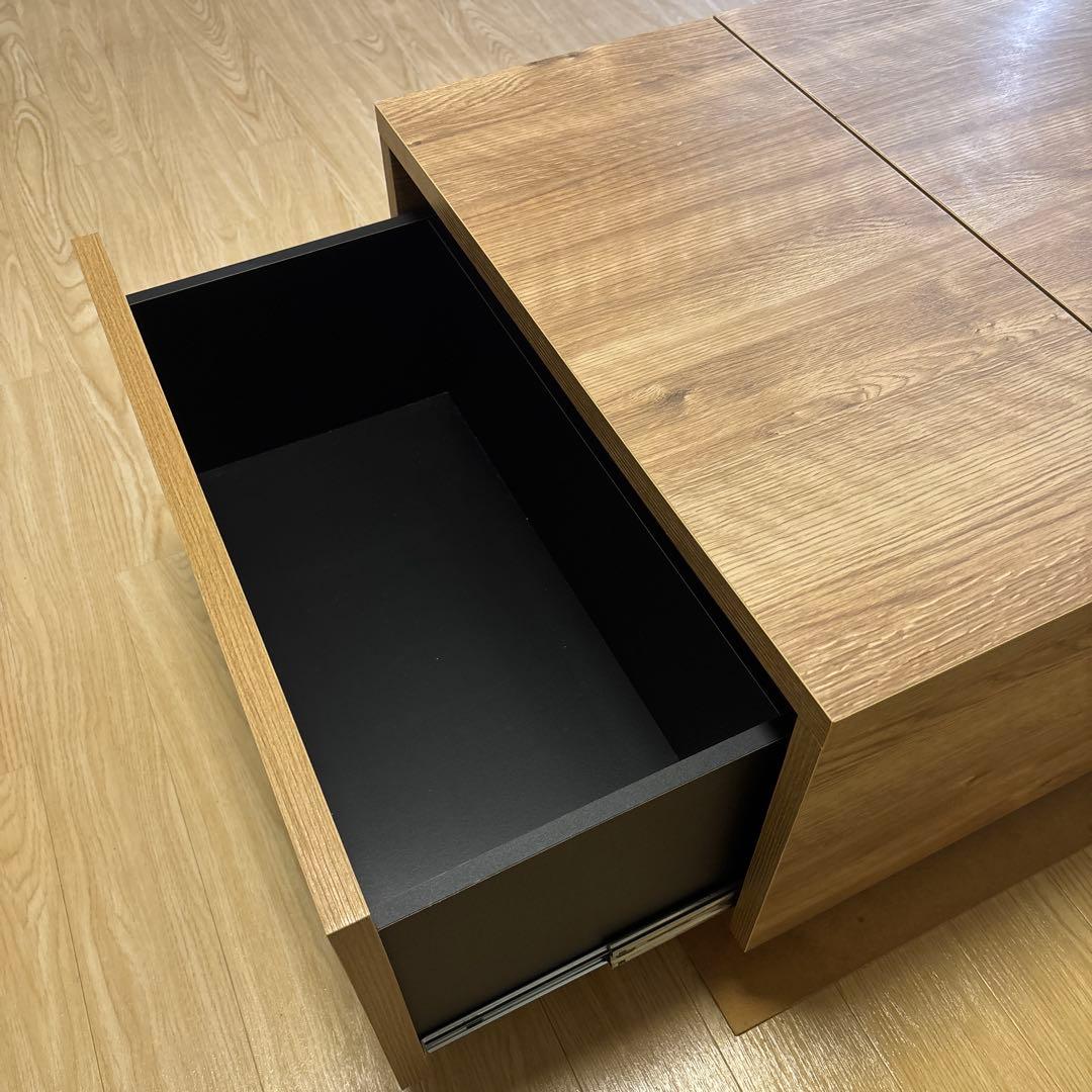 LOWYA ローテーブル リビングテーブル 昇降式