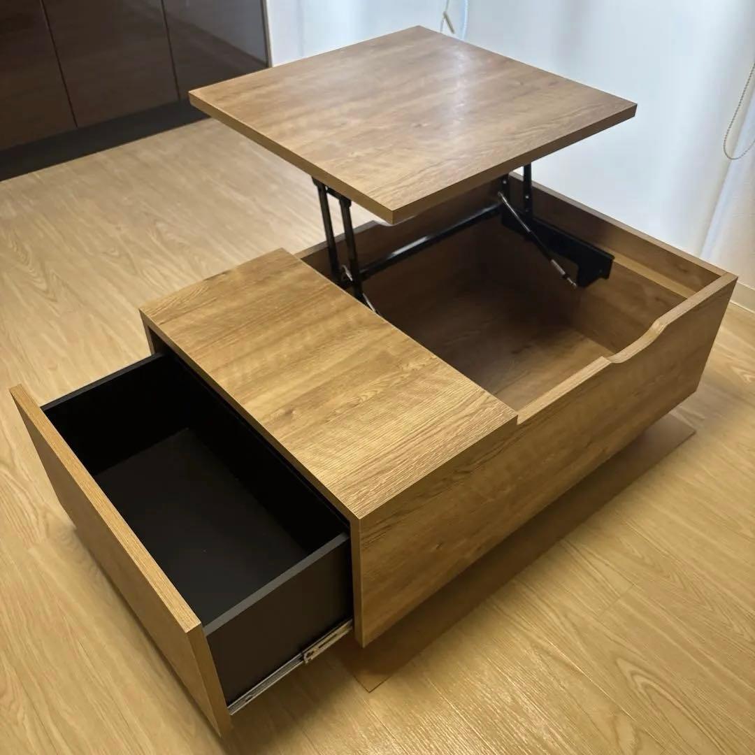 LOWYA ローテーブル リビングテーブル 昇降式