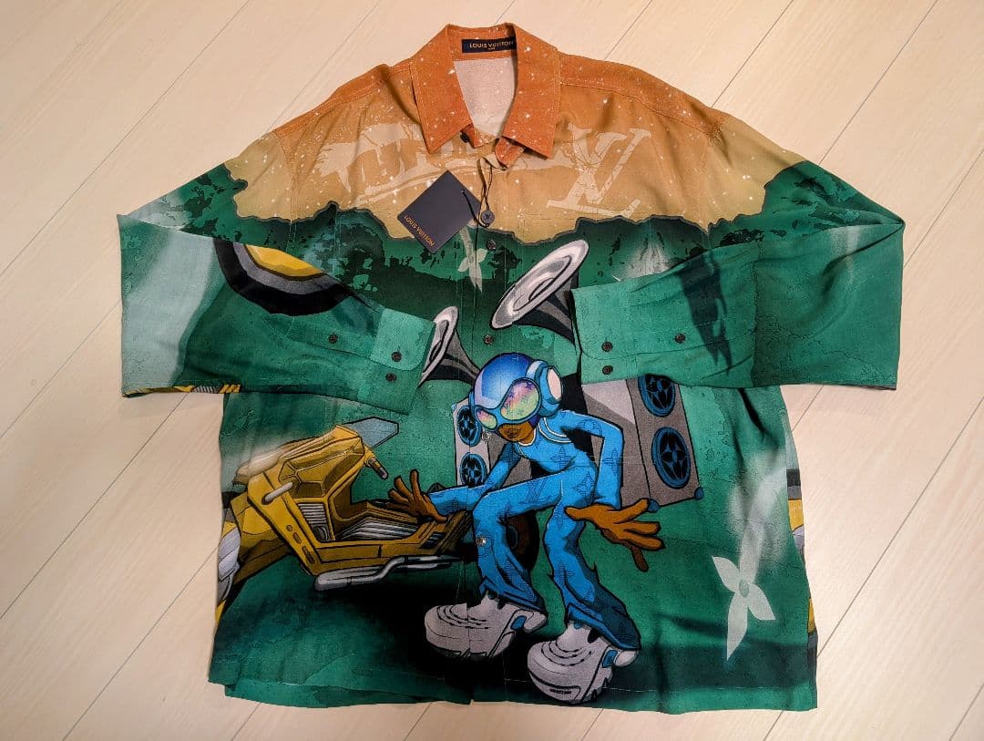 【新品未使用】Louis Vuittonプリーテッドロングスリープシャツ【MO】