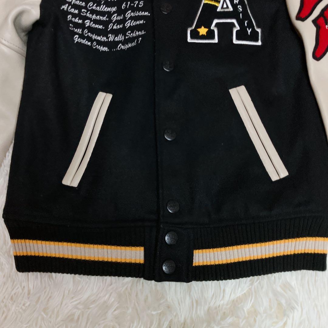 AVIREX スタジャン　レザー　羊革　ワッペン　刺繍　トラ　タイガー