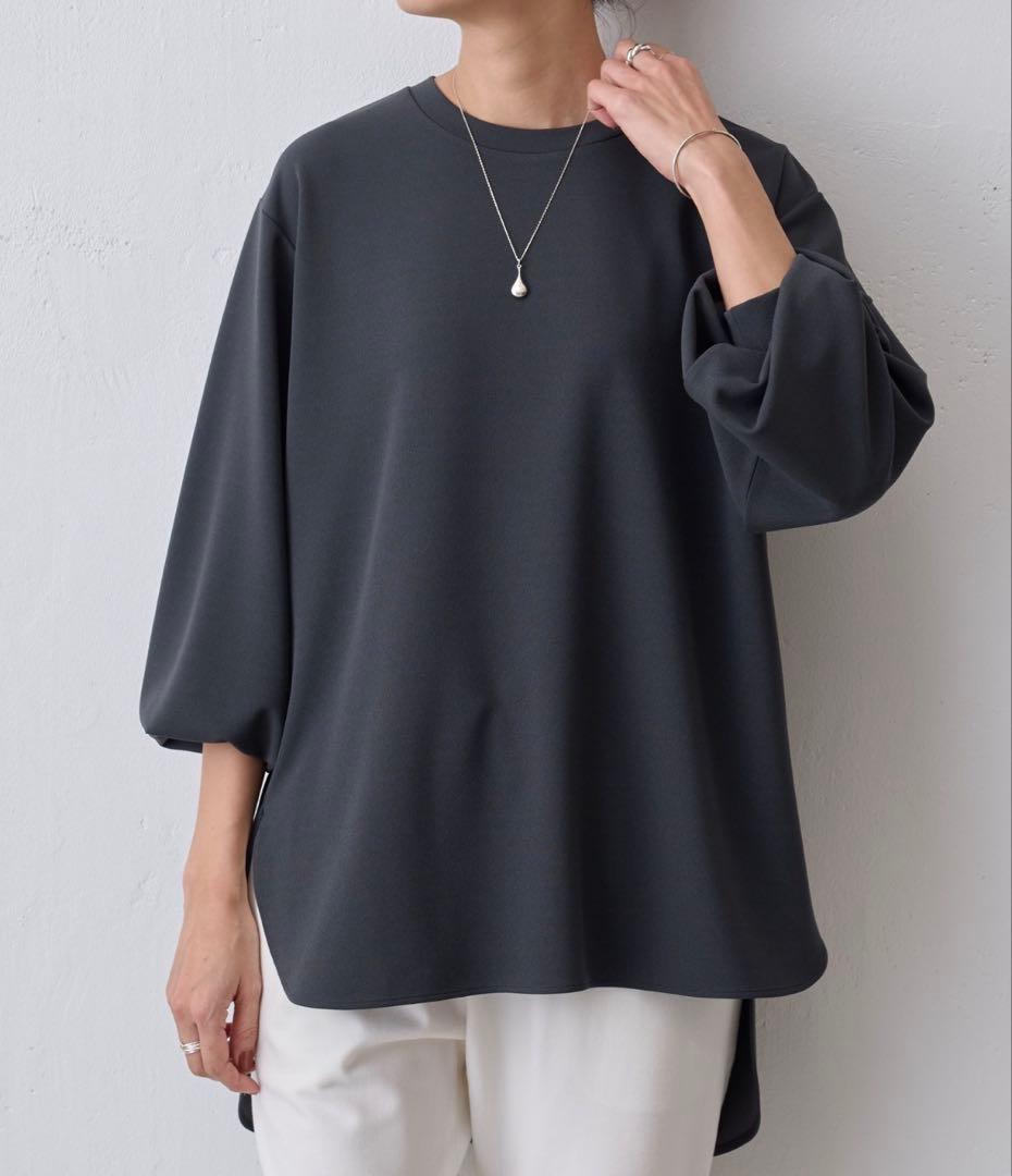 【美品】BEARDSLEY Tブラウス FREEサイズ ダークグレー