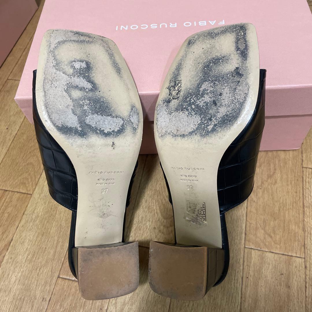 FABIO RUSCONI クロコダイル風サンダル 37
