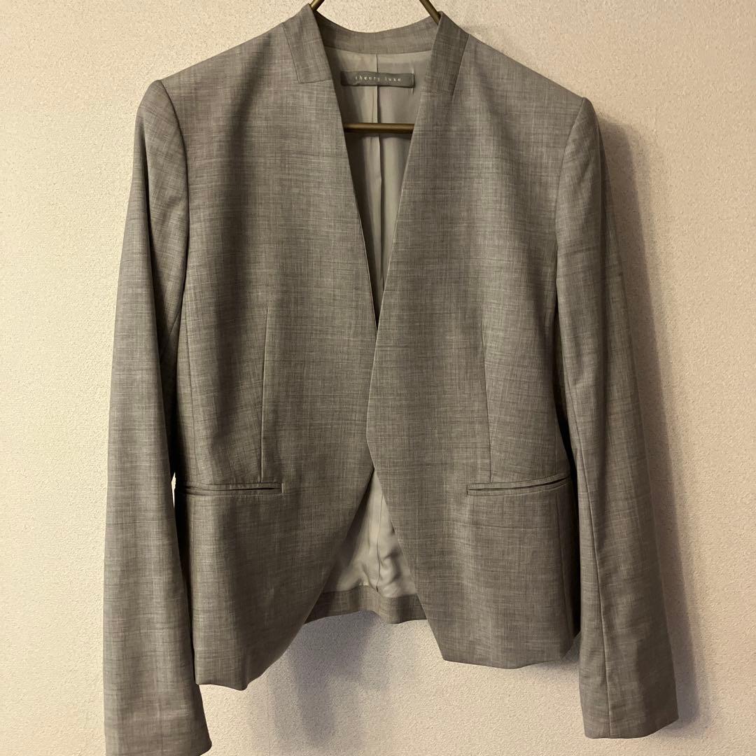 theory luxe executive 40グレー パンツスーツ上下