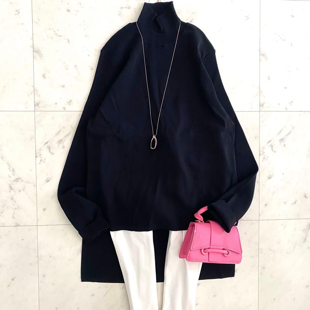 美品 アドーア ADORE クリアドライニット 現行モデル ブラック 38