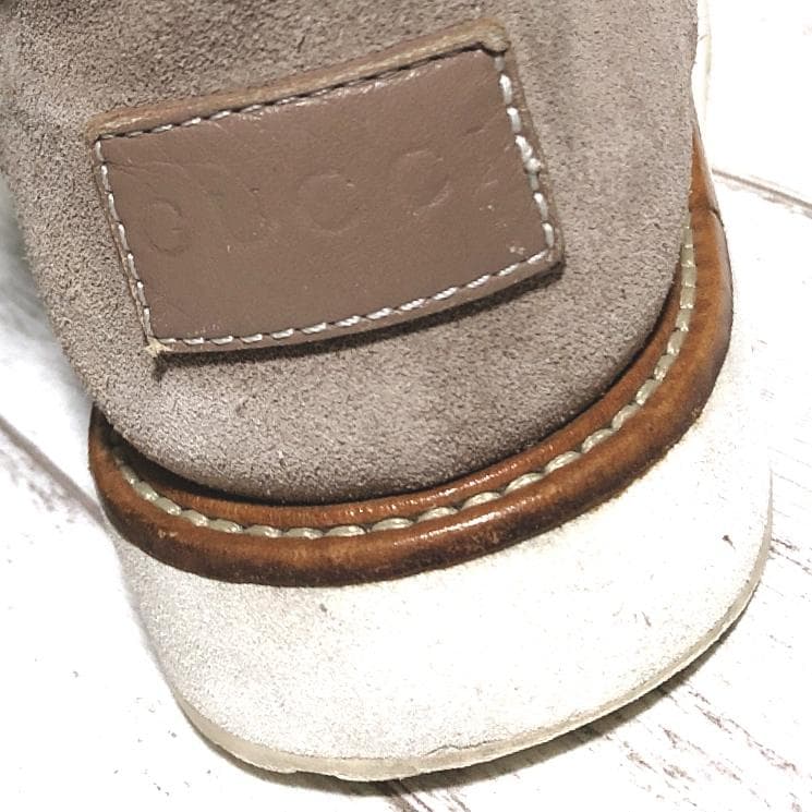GUCCI グッチ スエード エンジニアブーツ GGロゴ ベージュ 35