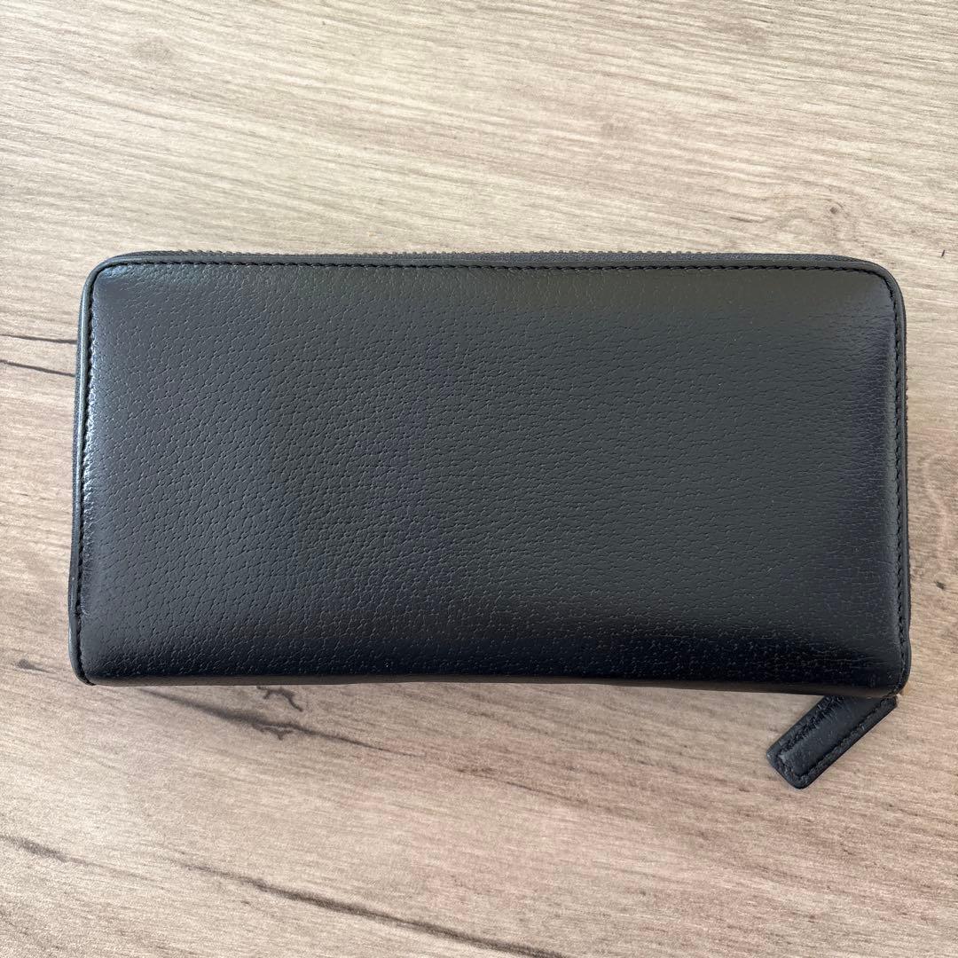 GUCCI ブラックレザー 長財布 GGロゴ