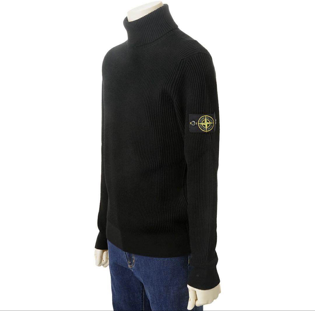 stone  タートルネックニット black