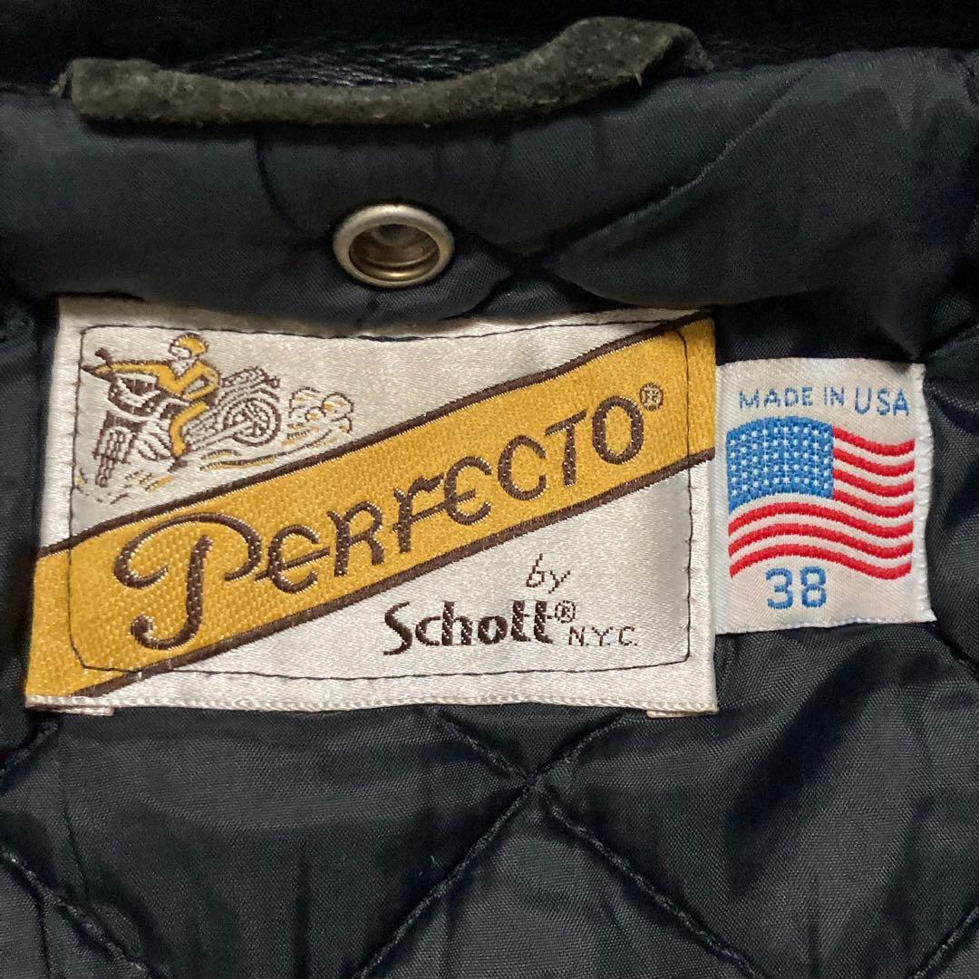 USA製 ショット 699 本革 ダブル ライダースジャケット 38 Dポケット