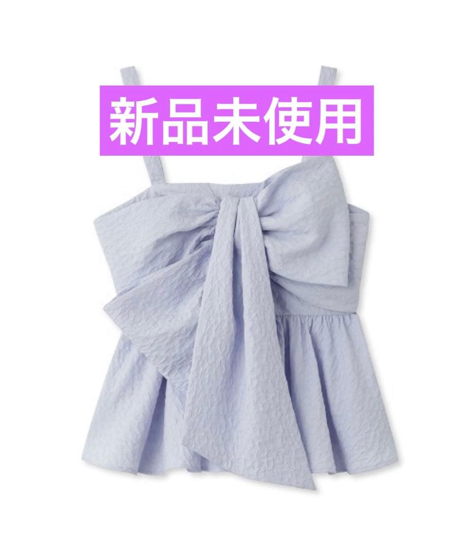 フレイアイディー ペプラムリボントップス ブルー