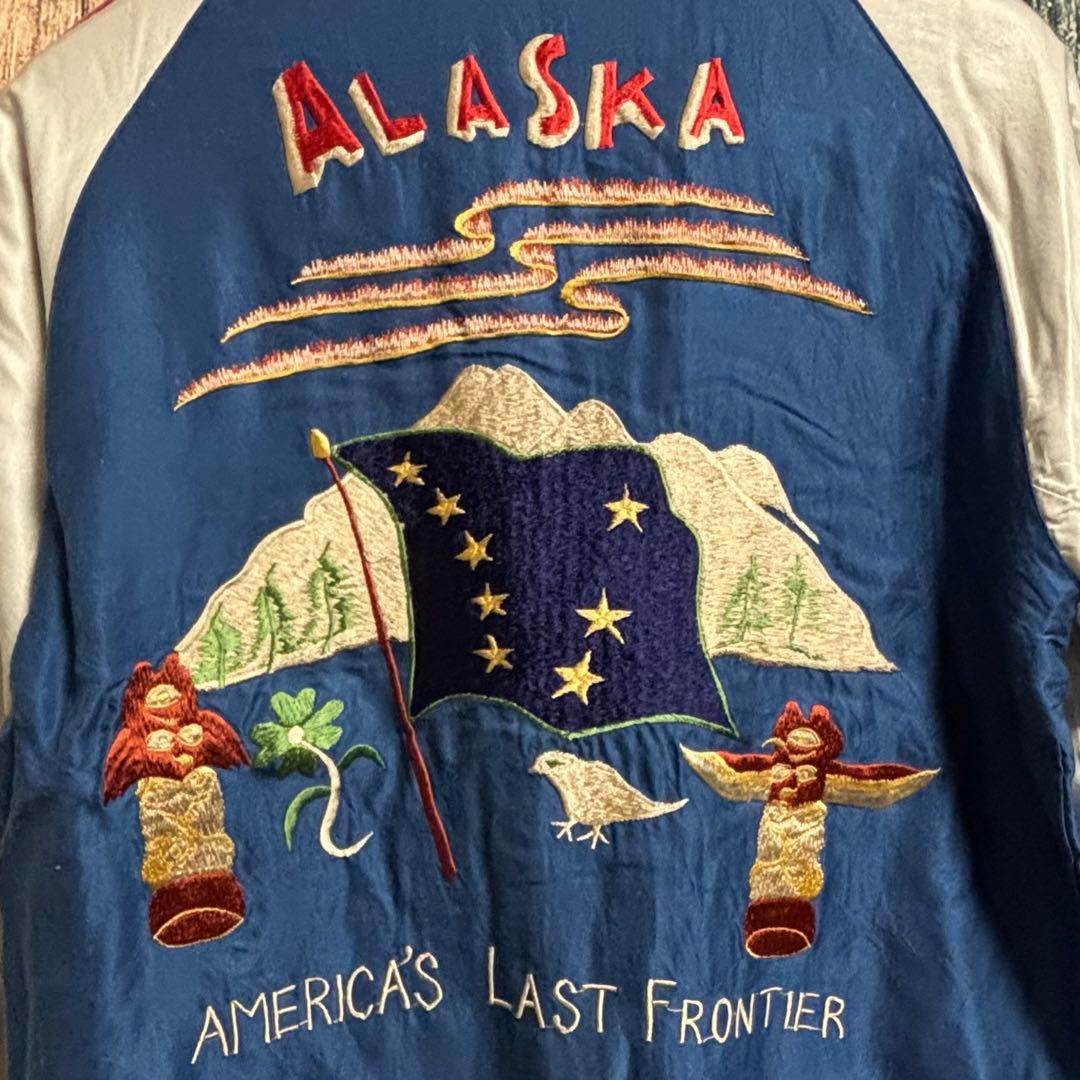 傑作柄‼︎ALASKAテーラー東洋BEAMS別注Lサイズアラスカビームススカジャン