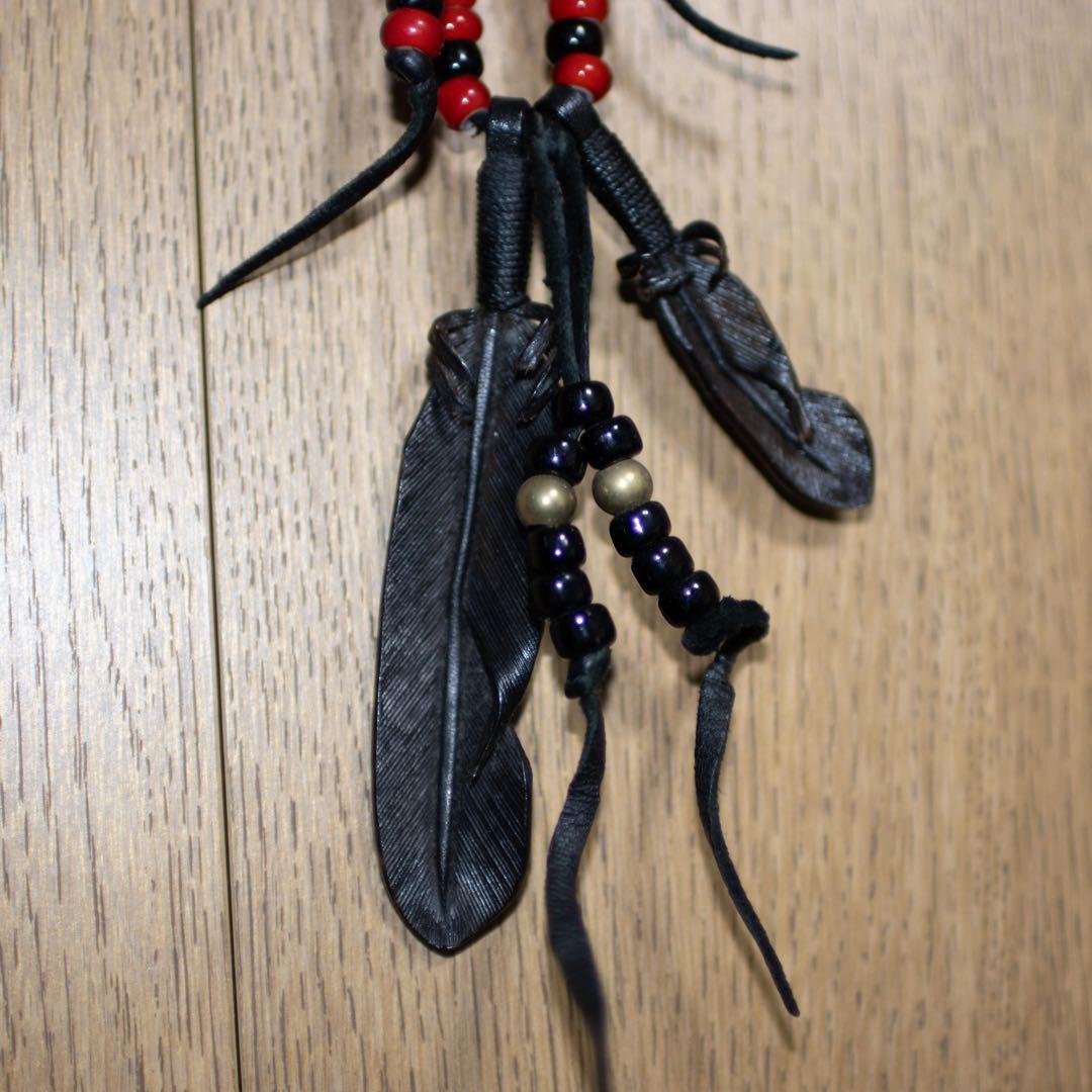 ルースターキング　ROOSTERKING & CO. レザーフェザー&ビーズ