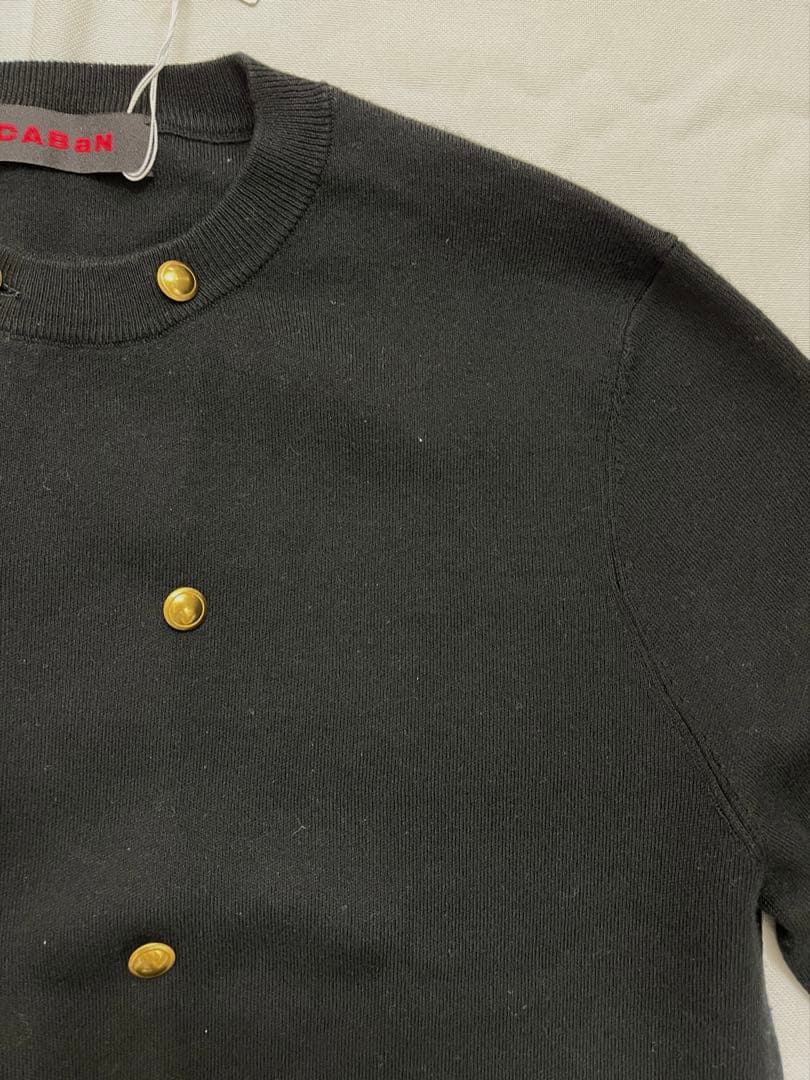 CABaN キャバン コットンカシミヤ ダブルボタンカーディガン ブラック