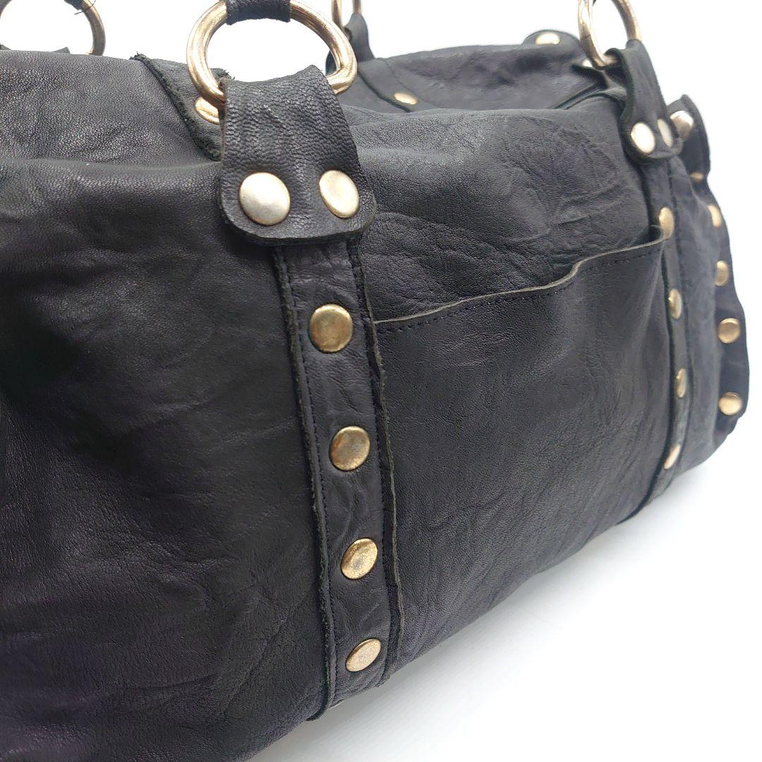Hammitt オールレザー スタッズ ボストンバッグ