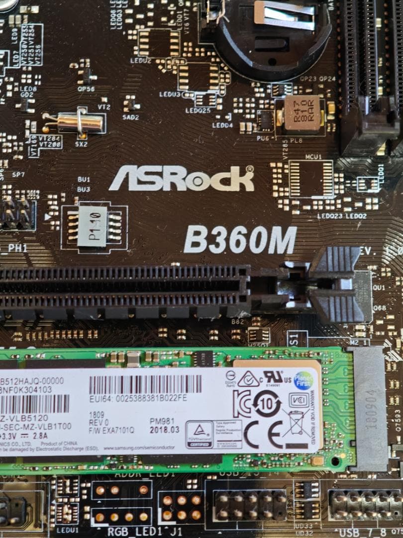 ASRock B360M マザーボード Micro ATX CPU 他 装着済