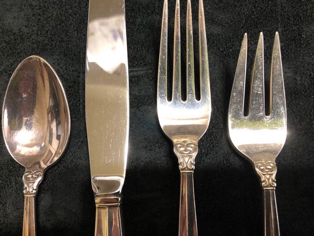 【ロイヤルデニッシュ】スターリングシルバー　カトラリー4本セット×2セット