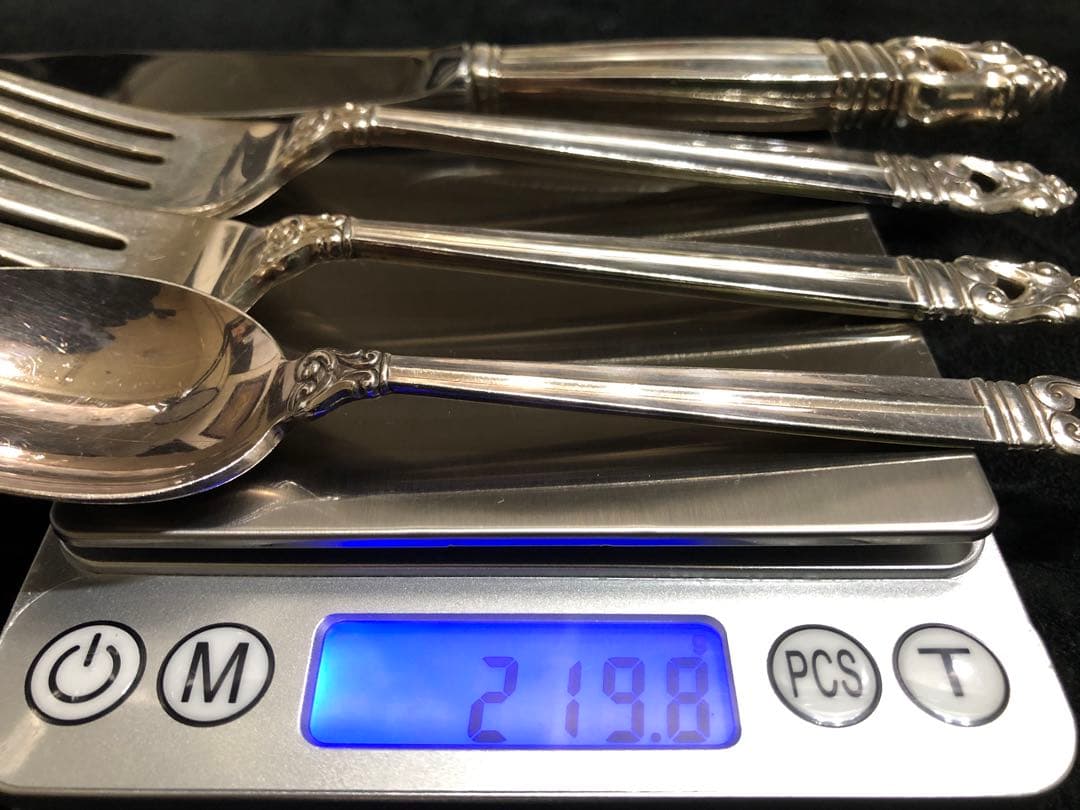 【ロイヤルデニッシュ】スターリングシルバー　カトラリー4本セット×2セット