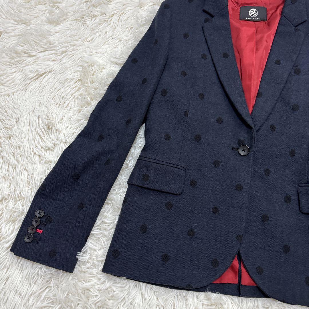 ピーエスポールスミス　セットアップ　ドット　ネイビー　裏地派手　40-42　L