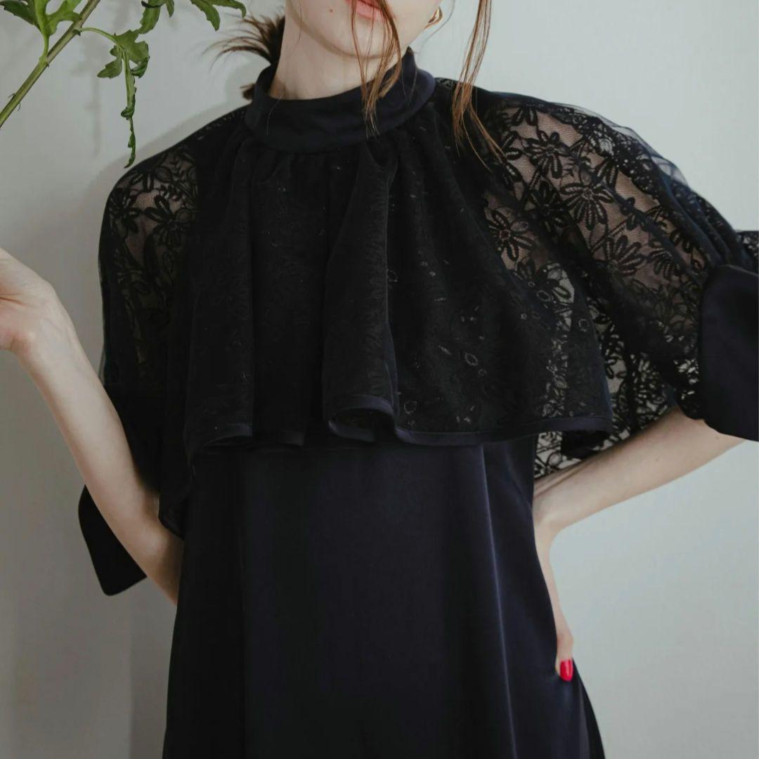 定価2万【新品】PINUE レースボレロ＆ドレスセット ネイビー