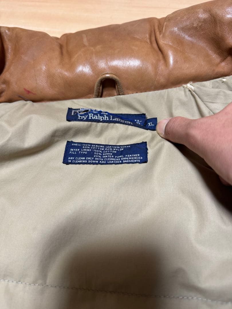 Polo Ralph Lauren レザーダウンジャケット ラルフローレン