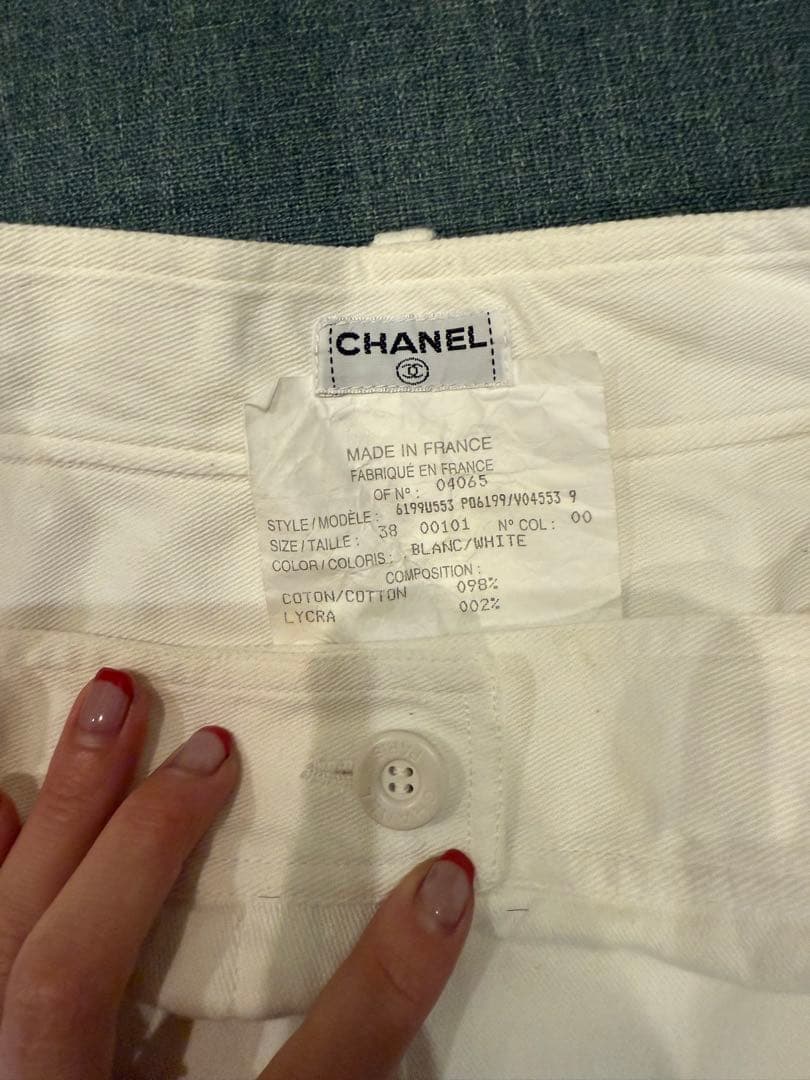 CHANEL ホワイト チノパン00
