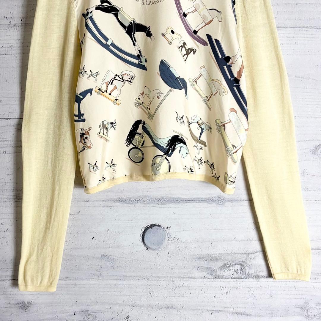 美品✨️マルジェラ期 エルメス ホース柄 シルク ハイネック ニット M