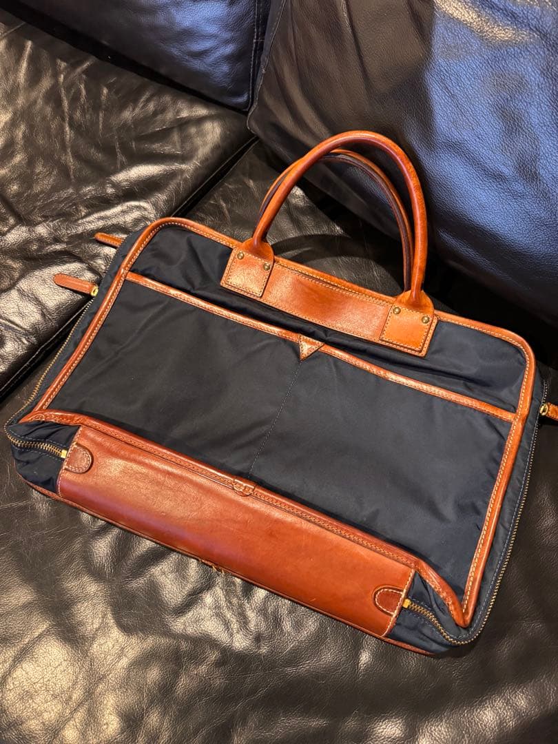 【美品】Felisi ビジネスバッグ ネイビー/ブラウン