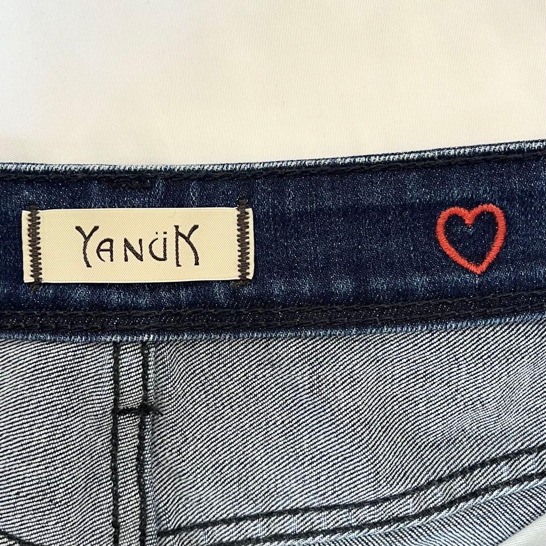 【極美品】YANUK 金子綾 コラボ スリムフレア デニム 25 濃紺 INR
