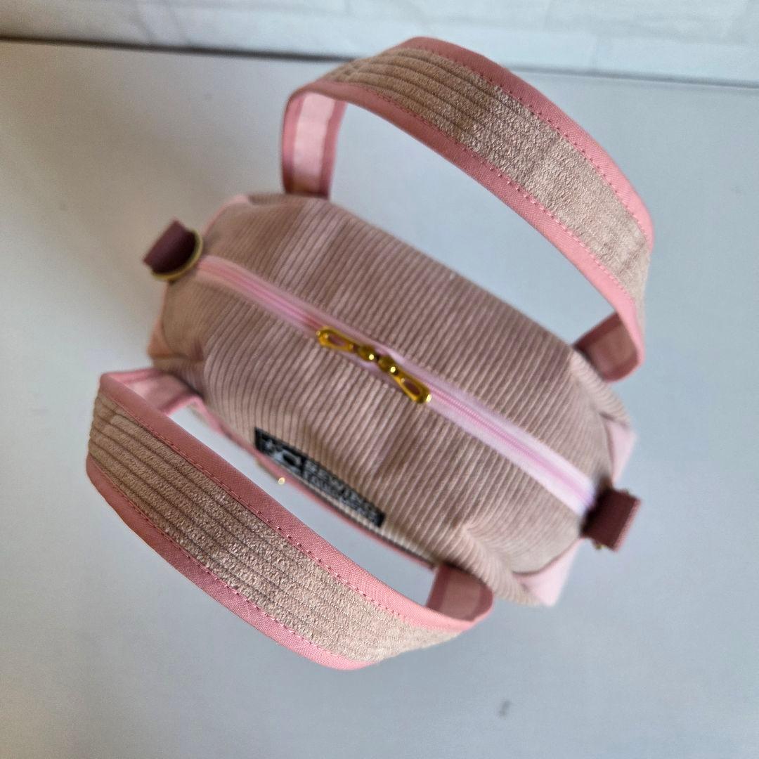 JUNE様　丸型ボストンバッグ　コーディロイ　　ハンドメイド
