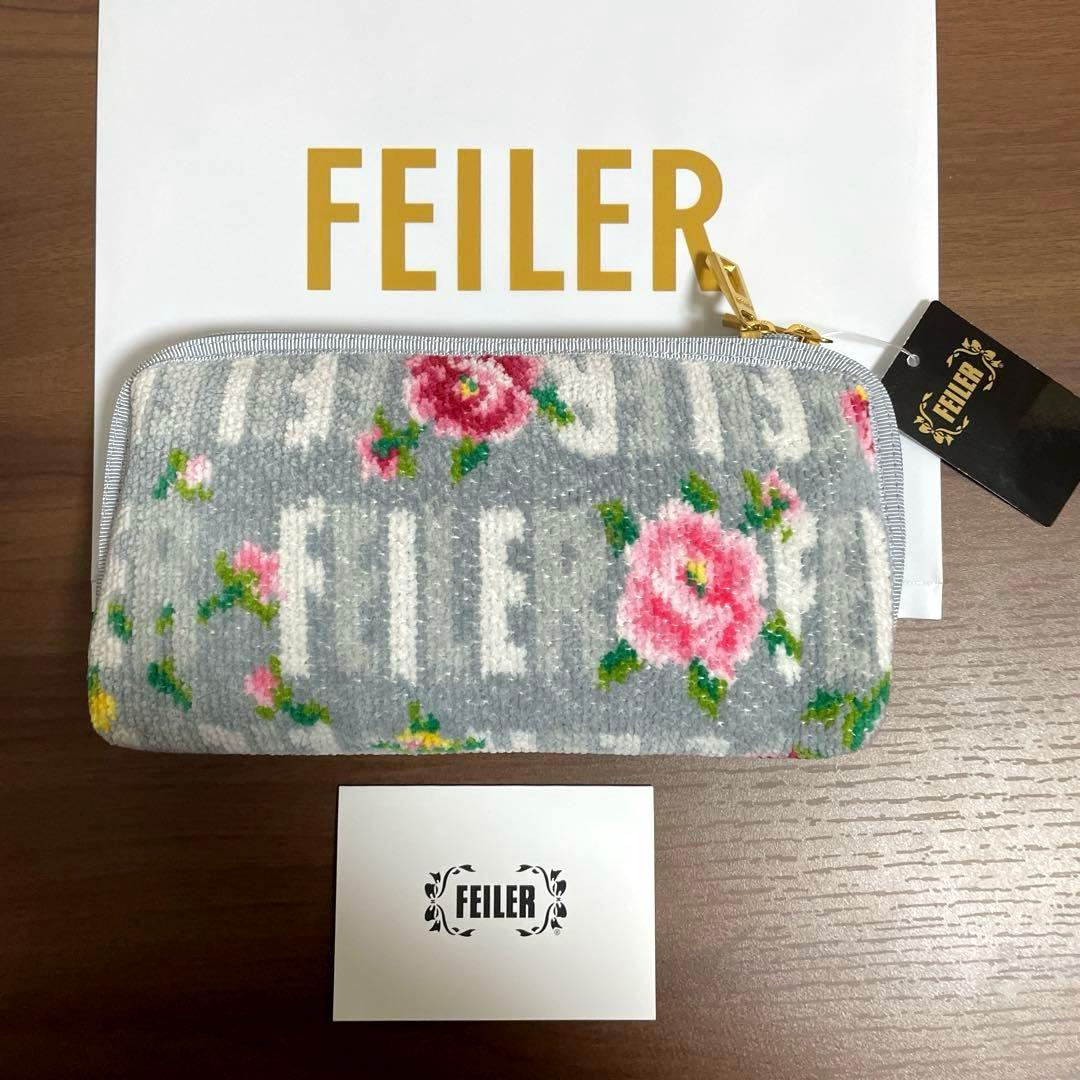 【ミーシャ】フェイラー★便利ポーチ長財布★ディディエッタローザ★グレー花柄
